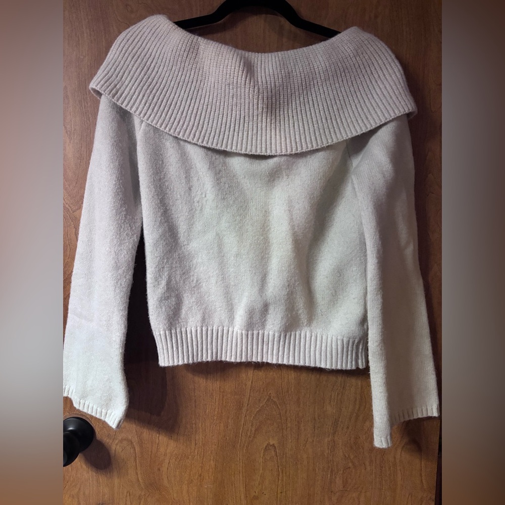 SHEIN Off-Shoulder Cream Sweater